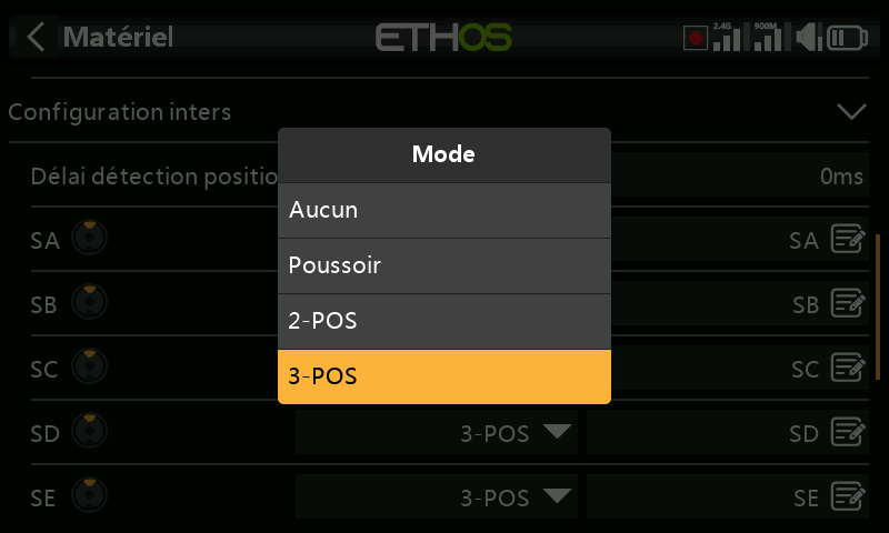 Options des inters